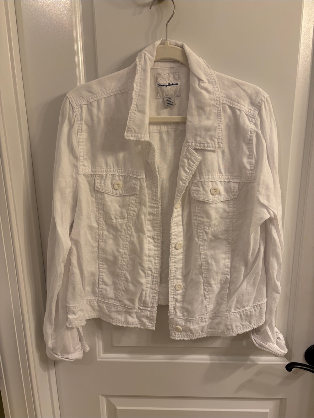 Tommy Bahama White Linen Jean Jacket